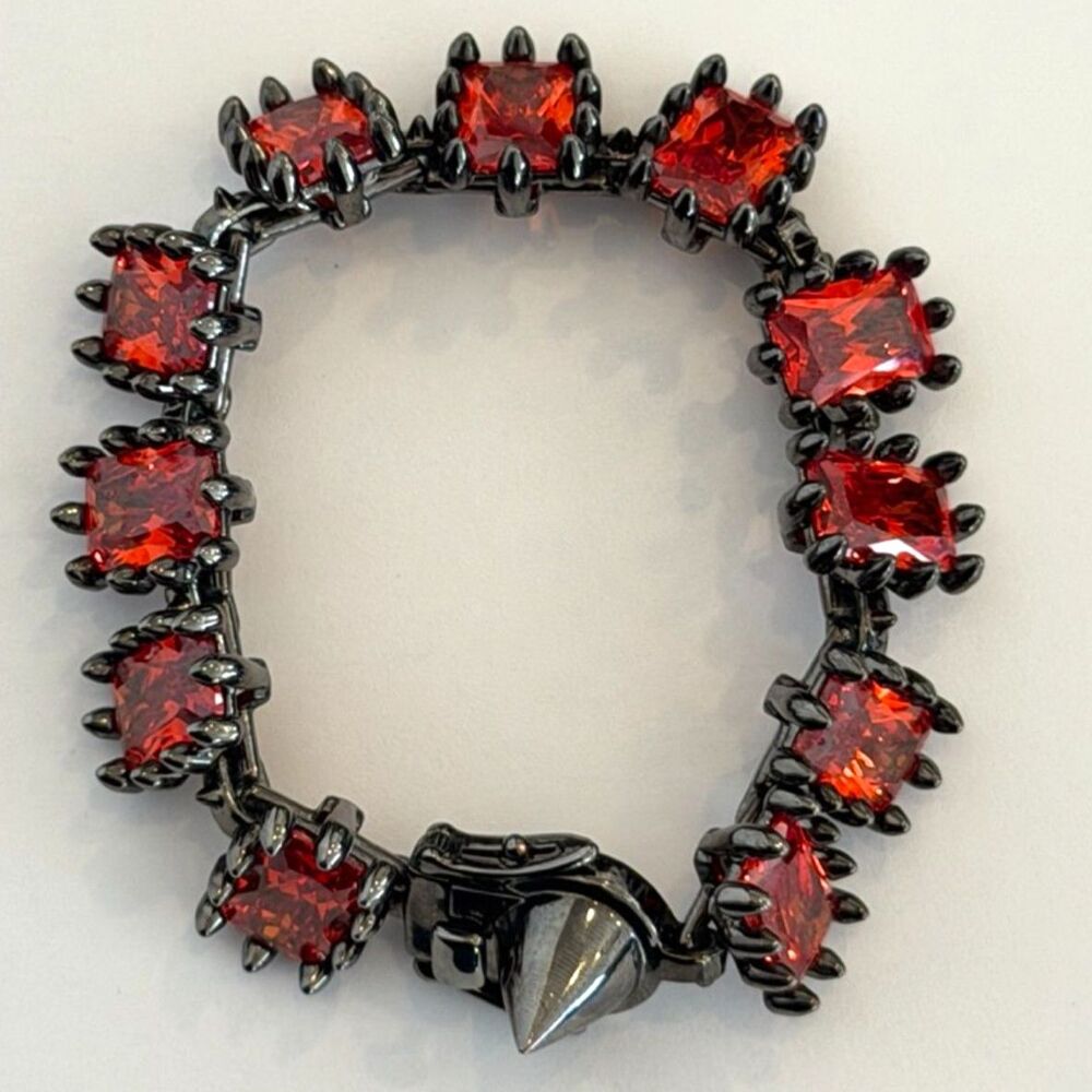 Eddie Borgo Red Crystal Spike Bracelet - Picture 3 of 8